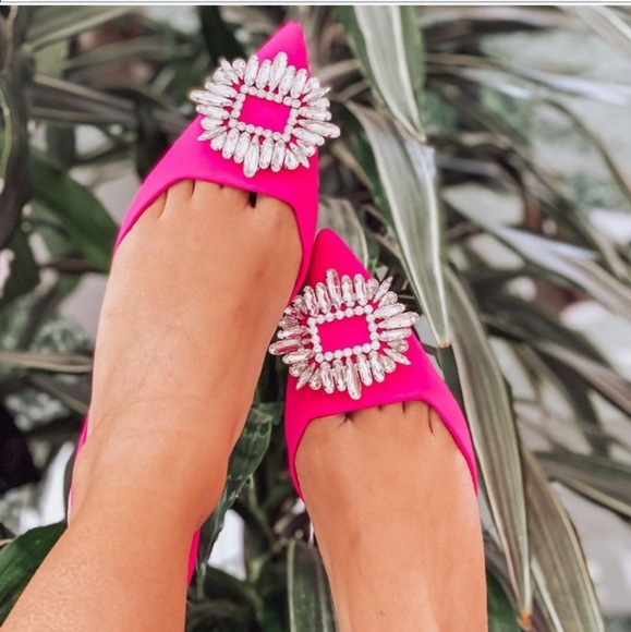 NWT Zara* Rhinestone Slingback Mules Heels - Picture 9 of 9